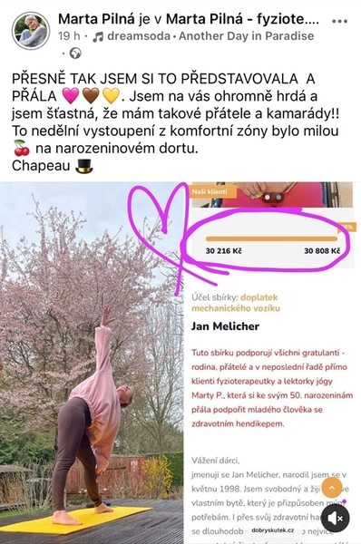 Kulaté narozeniny ve znamení jógy a dobrých skutků